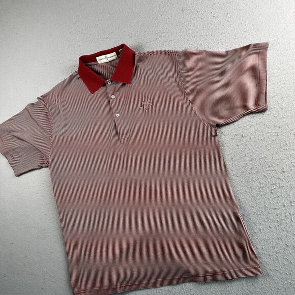 Fairway & Greene Red White Striped Albany Country Club Collared Polo Shirt L - Picture 9 of 16